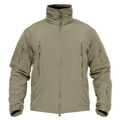 Khaki Techwear Windbreaker For Outdoor Work, Tactical Khaki Outerwear For Outdoor Activities, Khaki Outerwear With Fleece Lining For Outdoor, Khaki Outdoor Outerwear With Fleece Lining, Durable Tactical Windbreaker For Outdoor Activities, Combat Style Khaki Windbreaker For Hiking, Khaki Combat Windbreaker For Hiking, Khaki Military Style Windbreaker For Outdoor Work, Khaki Windproof Techwear Outerwear