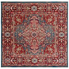 Shop more SAFAVIEH Area Rugs at Walmart. SAFAVIEH Kashan Rug Collection SAFAVIEH Kashan Pema Oriental Area Rug, Blue/Red, 3'3" x 3'3" Square The Kashan Collection from Safavieh offers the elegance and intricacies of traditional styles with the ease of polypropylene. Durably loomed with complex floral patterns and detailing, the Kashan Collection brings comfort and warmth to any room of your choice. Use the Kashan rugs in your home for a designer chic upgrade - give your home the eye-catching center piece it deserves! Kashan Rug, Area Rug Blue, Traditional Styles, Rug Blue, Floral Patterns, Blue Area Rugs, Traditional Style, Floral Pattern, Area Rug