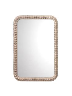 a square mirror with beading around the edges