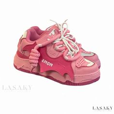 Lasaky - Academy Thick-soled Fashion Sneakers: Comfortable Round-toe Lace-up Casual Sports Shoes Kawaii Platform Shoes, Sneakers Comfortable, Sport Shoes Women, Vintage Boots, Casual Sport Shoes, Rubber Heels, Fashion Sneakers, High Heel Boots, Sports Shoes