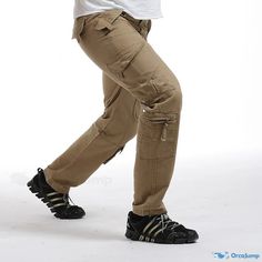 OrcaJump - Ropa de trabajo Pantalones rectos relaxed fit para personas con sobrepeso Combat Cargo Pants For Outdoor Activities, Combat Style Bottoms With Hip Pockets For Outdoor, Outdoor Combat Wide Leg Bottoms, Combat Style Wide Leg Outdoor Bottoms, Khaki Wide Leg Pants For Outdoor Activities, Combat Style Long Pants For Outdoor, Khaki Pants For Outdoor Activities, Full Length Khaki Pants For Outdoor Activities, Khaki Full Length Pants For Outdoor Activities