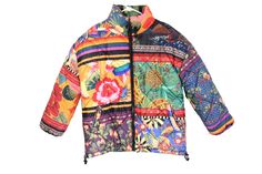 Farm Rio Puffer Jacket Size Small New with tag zipper closure pockets reversible oversized loose fit  please use measurements Measurements Chest 26"   Length 27" Multicolor Long Sleeve Puffer Jacket For Spring, Multicolor Spring Puffer Jacket, Multicolor Quilted Spring Outerwear, Quilted Multicolor Outerwear For Fall, Multicolor Hooded Puffer Jacket For Fall, Casual Multicolor Quilted Jacket For Fall, Casual Colorful Oversized Outerwear, Multicolor Long Sleeve Puffer Outerwear, Multicolor Puffer Outerwear For Spring