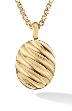 Sculpted waves front this polished 18-karat-gold locket that will make a fine addition to your favorite chain or bracelet. Enhancer only; chain sold separately 18k gold Imported Jewelry Texture, Gold Locket, Jewelry Inspo, David Yurman, Locket, 18k Gold, Cable, Nordstrom, Yellow Gold