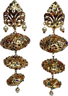 Pakistani gold plated multicoloured statement earings Multicolor Stone Work Round Earrings, Multicolor Stone Work Earrings, Bohemian Earrings With Stone Work For Festive Occasions, Multicolor Danglers With Intricate Design For Wedding, Multicolor Kundan Danglers With Intricate Design, Multicolor Bollywood Bridal Earrings With Intricate Design, Traditional Drop Clip-on Earrings For Party, Multicolor Chandbali Earrings With Stone Work, Multicolor Chandbali Jhumkas With Intricate Design