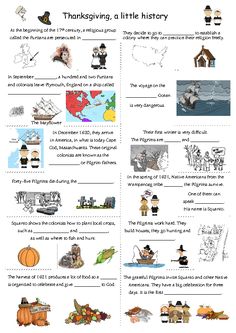 thanksgiving and little history worksheet with pictures for children's books, including pumpkins