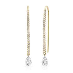 Luxury Pear Shaped Yellow Gold Diamond Earrings, Dangle Diamond Earrings, Pear Earrings, Gold Glam, Diamond Dangle Earrings, Pear Diamond, Pear Shaped Diamond