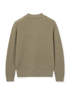 Editor's NotesThis classic ribbed sweater features laidback open collared neck. It's knitted from warm and soft wool-blend in oversized silhouette for comfortable styling.- Open collared neck- Ribbed edges- Drop shoulder- Oversized fitMeasurements (in.)95 / 100 / 105 / 110- Total Length: 27.0 in. / 27.6 in. / 28.1 in. / 28.7 in.- Shoulder: 20.6 in. / 21.3 in. / 21.9 in. / 22.5 in.- Chest: 23.0 in. / 24.0 in. / 25.0 in. / 26.0 in.- Sleeve Length: 22.6 in. / 23.2 in. / 23.8 in. / 24.4 in.Composition & Care- 45% Wool, 40% Nylon, 15% Polyester- Dry cleanDesigner- by TNGT Classic Textured Knit Polo Sweater For Fall, Ribbed Polo Sweater For Fall, Classic Johnny Collar Polo Sweater For Fall, Casual Wool Ribbed Cardigan, Classic Relaxed Fit Polo Sweater For Fall, Classic Winter Polo Sweater With Ribbed Collar, Casual Winter Polo Sweater With Fold Down Collar, Casual Fall Polo Sweater With Fold Down Collar, Casual Polo Sweater With Fold Down Collar For Winter