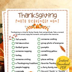 thanksgiving photo scavenger hunt printable