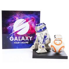 a star wars figurine next to a box with an image of a bbg droid