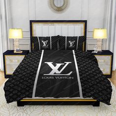 louis vuitton bedding set in black and white