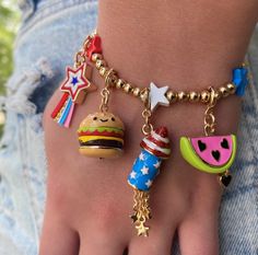 Served with a smile, this Gold Cheeseburger charm is always the life of the BBQ and their bracelet! Add this charm to any CHARM IT! bracelet or necklace and customize her collection! features & materials: 3-Dimensional, Layers Spin Enamel, Base Metal WARNING: Choking Hazard - Small parts. Not for children under 3 years. Adjustable Novelty Charm Bracelet, Fun Nickel-free Jewelry For Friendship, Cute Nickel-free Charm Bracelet For Friendship, Fun Personalized Dangle Jewelry, Friendship Novelty Charm Bracelet, Playful Dangle Personalized Jewelry, Fun Charms Bracelets For Birthday, Fun Charm Bracelets For Birthday, Fun Birthday Charms Bracelets