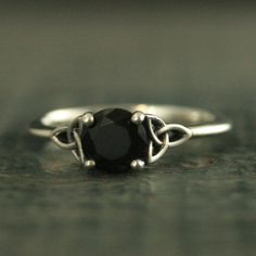 Celtic Ring Onyx Ring Trinity Knot Solitaire Irish Ring Black Stone Ring Celtic Cathedral Faux Black Symbolic Black Jewelry For Wedding, Symbolic Black Wedding Jewelry, Black Symbolic Jewelry For Promise, Black Sterling Silver Symbolic Jewelry, Black Symbolic Sterling Silver Jewelry, Black Crystal Promise Ring, Classic Black Crystal Promise Ring, Symbolic Black Promise Ring Jewelry, Gothic Black Crystal Promise Ring