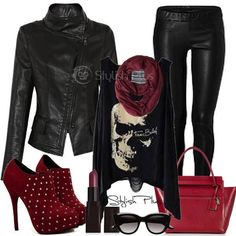 Rocker chic Villain Outfit Ideas, Style Rock Chic, Biker Chick Style, Chick Style, Badass Outfit, Rocker Chick, Disney Villain, Women Fashion Edgy, Biker Chic