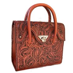 ALLE Satchel- Doctor Bag "MINI ROMMY" more colors - ALLE Handbags Classic Brown Hand Tooled Bag, Classic Hand Tooled Brown Bag, Classic Brown Hand-tooled Bag, Classic Embossed Leather Bag, Classic Embossed Rectangular Bag, Classic Rectangular Embossed Bag, Classic Rectangular Embossed Bags, Everyday Embossed Tote Satchel, Top Handle Embossed Satchel For Daily Use