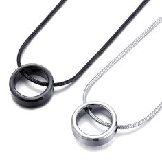 PRICES MAY VARY. Eternity circle pendant in tungsten carbide. Karma ring necklace with elgant snake chain. Good Quality. VICIMA provide good quality jewelry, we focus on each manufacturing process and perform full inspection, including 100% clasp inspection. Avoid disappointment and trouble caused by product defects. Good Choice of Gift-giving. 2PCS ring pendant necklaces(Silver x1 and Black x1), comes with VICIMA branded velvet jewelry pouches(2PCS), perfect gifts for couples, share the necklac Ring On Chain Necklaces, Round Durable Jewelry For Gifts, Ring On Chain, Karma Ring, Necklace Couple, Bff Necklace, Bff Necklaces, Couple Wedding Rings, Jewelry Pouches