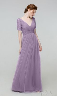 V-neck Long Tulle Bridesmaid Dress with Peasant Sleeves TBQP510 Boho Wedding Colors, Sky Blue Bridesmaid Dresses, Lavender Bridesmaid, Lavender Bridesmaid Dresses, Tulle Bridesmaid, Glitter Rose Gold, Emerald Bridesmaid Dresses, Sage Green Bridesmaid Dress, Wedding Color Trends