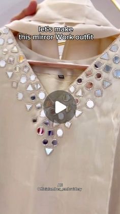 Mirror Work Dress Design Ideas, Latest Mirror Work Dresses, Hand Mirror Work Blouse Design, Simple Mirror Work Kurti Design, Simple Pearl Work Blouses, Mirror Embroidery Designs For Kurtis, Mirar Work Kurti, Mirror Work Designs Embroidery, Simple Mirror Work Blouse Designs