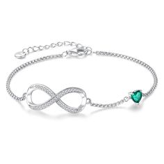 PRICES MAY VARY. S925 Sterling Silver Bracelet for Women: Crafted from premium S925 sterling silver, this infinity heart birthstone bracelet guarantees both exquisite beauty and hypoallergenic qualities. Infinity Heart Design: Lomantise bracelets feature an infinity design that symbolizes endless love. The middle of link is set with a heart shaped gemstone represents the month of hers birth. When she wears this birthstone necklace, she will feel your full love Gem-Quality 5A Cubic Zirconia: Ador Infinity Bracelet For Valentine's Day, Elegant Heart Shaped Birthday Jewelry, Fine Jewelry Sterling Silver Heart Bracelet Gift, Elegant Cubic Zirconia Bracelet For Birthday, Valentine's Day Cubic Zirconia Infinity Jewelry, Valentine's Day Infinity Cubic Zirconia Jewelry, Sterling Silver Infinity Bracelet For Valentine's Day, Adjustable Cubic Zirconia Heart Bracelet Gift, Silver Cubic Zirconia Heart Bracelet Gift