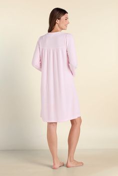 Honeycomb Short Nightgown - Drift off to dreamland in the luxuriously soft Honeycomb Short Nightgown. This henley neckline nightgown features long sleeves and comes in a classic aqua and pink. Designed in the US - Our women's nightgowns are built with lasting quality in mind. We take the time to durably construct our women's sleepwear with the best materials and quality stitching. Classic, luxurious, beautiful designs that don’t just transcend the moment; they make the moment. 65% Polyester, 35% Women's Sleepwear, Women's Nightgowns, Bag Icon, Nightgowns, Sleepwear Women, Favorite Things Gift, Honeycomb, Night Gown, Pajama Set