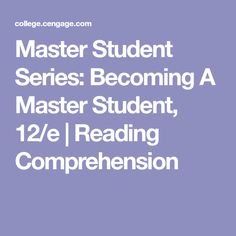 the text reads master student series becoming a master student, 12 / e reading comprehen