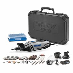 the dremel 4500 tool kit is packed with tools and other items to be used