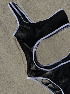 One piece swimsuit, but make it cute! The black and white ribbed details on this swimsuit are to DIE for! Definitely a true to size fit! Cutout One Piece, One Piece Swimsuit, The Black, Make It, One Piece, Black And White, White, Black