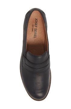 Slip into this comfortable loafer crafted from premium full-grain leather that gets softer with each wear. Leather upper/synthetic lining and sole Imported Women's Clothing Leather Closed Toe Slip-ons For Business Casual, Classic Leather Slip-ons With Low Heel, Business Casual Loafers With Removable Insole And Closed Toe, Office Slip-ons With Leather Lining And Plain Toe, Almond Toe Oxfords With Leather Lining For Work, Office Leather Slip-on Shoes With Leather Footbed, Office Loafers With Leather Lining, Office Leather Lined Loafers, Leather Lined Plain Toe Slip-ons For Office