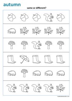 the worksheet for learning how to write and draw leaves, mushrooms, and umbrellas