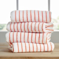 three towels stacked on top of each other