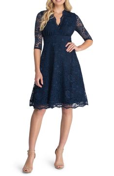 Ornate lace and semisheer sleeves create a gorgeous silhouette for this V-neck dress. 92% nylon, 8% spandex Dry clean Made in the USA Cocktail Dress With Sleeves, Cocktail Dresses With Sleeves, Semi Formal Wedding, Lace Cocktail Dress, Dress With Sleeves, Floral Lace Dress, Evening Formal, Cocktail Dress Lace, Elbow Sleeve