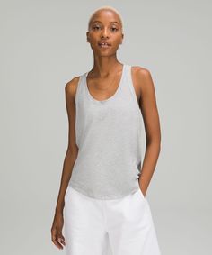 Love Tank Top | Women's Sleeveless & Tank Tops | lululemon Long Sleeve Running Shirt, Pima Cotton Fabric, Swiftly Tech Short Sleeve, Scoop Neck Bodysuit, Wrap Crop Tops, Lululemon Tops, Running Shirts, Day Of The Week, Casual Fit