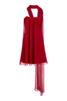 Silvia Chiffon Scarf Mini Dress Chiffon Mini Dress, Chiffon Scarf, Hoco Dresses, Red Mini Dress, Stage Outfits, Silk Chiffon, Fancy Dresses, Dream Dress, Moda Operandi