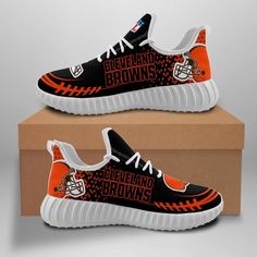 Cleveland Browns Custom Shoes Sport Sneakers Yeezy Boost Lightweight construction with breathable mesh fabric provides a comfortable and flawless fit. Sneakers Yeezy, Nfl Cleveland Browns, Football Fashion, Shoes Sport, Yeezy Shoes, Custom Sneakers, Shoe Print, Cleveland Browns, Yeezy Boost