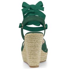 The classic espadrille design makes you a trendsetter in the crowd and makes you more comfortable no matter how long you walk. The lace-up bandage makes you the slimmest and hottest one in the crowd! Layers of beautiful espadrille jute wrap around the signature platform wedge of these eye-catching sandals in buttery soft faux suede. Easy to be paired with your favorite denim jeans, shorts, skirts, and your everyday casual wear! Casual Adjustable Lace-up Heels, Adjustable Lace-up Platform Wedge Sandals, Casual Lace-up Wedge Sandals With Woven Sole, Adjustable Platform Lace-up Sandals, Adjustable Lace-up Wedge Heel Sandals For Vacation, Casual Synthetic Wedge Heel Lace-up Sandals, Casual Lace-up Wedge Heel Sandals, Spring Lace-up Espadrille Wedge Sandals, Spring Lace-up Adjustable Wedge Sandals