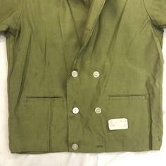 Vintage Button Up 1930s-1980s size: small measurements: armpit to armpit: 20” top of neck to bottom: 26” Army Shorts, Short Sleeve Button Up, Vintage Button, Military Jacket, Khaki Pants, Button Up, Vintage House, Pants