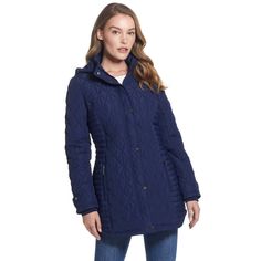 Stay Cozy And Stylish With This Long, Navy Quilted Walker Anorak From Weatherproof. The Classic Fit And Lightweight Design Make It Perfect For Any Occasion, Whether You're Traveling Or Just Running Errands. With A Combination Of Zip And Snap Closures, You'll Be Able To Adjust For Warmth And Comfort As Needed. The Collared Jacket Features A Hood For Added Protection From The Elements, And Zipped Pockets Keep Your Essentials Secure. Machine Washable For Easy Care, This Anorak Is A Must-Have For Yo Blue Quilted Long Sleeve Jacket For Cold Weather, Blue Long Sleeve Quilted Jacket For Cold Weather, Blue Quilted Jacket For Fall Outdoor Activities, Blue Quilted Jacket For Outdoor Fall Activities, Blue Quilted Jacket For Fall Outdoor, Blue Quilted Outerwear For Outdoor, Blue Quilted Outdoor Outerwear, Blue Quilted Winter Outerwear, Blue Quilted Outerwear For Winter