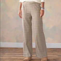 Brand New With Tags From Sundance. Perfect For Work And Weekend, Wide-Leg, High Rise 'Brewster' Pants In Plaid, With Front Pockets. 100% Cotton. Machine Wash. Size 12 And 16. 12” Rise And 31" Inseam. Originally $128. Now $69 Fitted Straight Pants With Pull-on Style, Fitted Wide-leg Bottoms With Elastic Waistband, Fitted Wide-leg Pants With Elastic Waistband, Full Length Pull-on Pants For Fall, Fitted Wide Leg Pull-on Bottoms, Fitted Pull-on Bottoms For Fall, Fitted Wide Leg Pull-on Dress Pants, Fitted Pull-on Dress Pants, Fitted Wide Leg Pants With Elastic Waistband For Fall