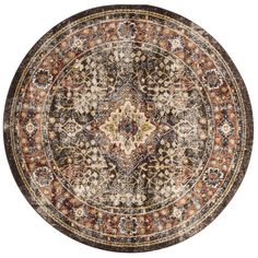 SAFAVIEH Bijar Collection BIJ652D Brown / Rust Rug Image 1 Arts And Crafts Movement Interior, Rust Rug, Guest Room Design, Persian Motifs, Closet Makeover, Grand Piano, Rug Brown, Round Area Rugs, Arts And Crafts Movement