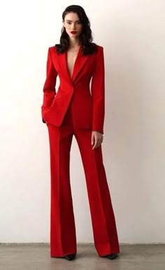 "Red Color Womens Luxury Premium 2 Piece Suit/two piece suit/top/Womens suit/Womens Wedding Suit/ Women's Coats Suit Set. Item Include :- Blazer + Pant Fabric:- Imported Premium  Color:- Red Dry Clean Recommended The dress is for weddings, Parties, Proms, and Many Occasions. We make the suit according to our Standard size chart If you are not sure about your size/measurement, please give your body measurements in inches & and centimeters so we make the perfect suit for you. shoulder breast sleeve length bicep jacket length hips waist your height Sizing: size XS (US 34) chest 92 - 95 cm / 36\" - 37.4\" waist 74 cm / 29.1\" hips 92 cm / 36\" biceps 30 cm / 11.8\" size S (US 36) chest 96 - 99 cm / 37.8\" - 39\" waist 78 cm / 30.7\" hips 96 cm / 38\" biceps 32 cm / 12.6\" size M (US 38) chest Women Suits Wedding, Woman Suit, Graduation Style, 2 Piece Suit, Style Blazer, Woman Suit Fashion, Pantsuits For Women, Red Suit, Classy Work Outfits