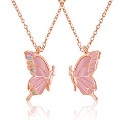 PRICES MAY VARY. METICULOUSLY WORKMANSHIP - This butterfly friendship necklaces sets in top quality 14K gold palted and enamel craft, to make matching necklaces not easy to fade. Hypoallergenic, nickel-free, lead-free and cadmium-free to prevent irritation, safe for sensitive skin. EVERY GEMSTONE CAREFULLY PICKED - The best friend necklaces setting with colorful and shiny cubic zirconia in top quality, multiple safety standards verified. Compared with other matching pendant, this cubic zirconia butterfly necklace for 2 women is more than an emblematic, fantastic visual effect. PERFECT PENDANT GIFTS - This cute matching necklace for 2 can be given to your loved, wife, mother, friends as a thank you gift to express your gratitude to her, share your close stories, to remind each other of your Matching Best Friend Necklaces, Best Friends Birthday, Gold Clothing, Best Friend Necklace, Craft To Make, Necklace Matching, Friendship Necklace, Bff Necklaces, Best Friend Necklaces