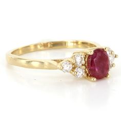 Vintage 14 Karat Yellow Gold Diamond Natural Ruby Small Cocktail Right Hand Ring Estate Jewelry Classic Yellow Gold Ruby Ring Gia Certified, Classic Yellow Gold Gia Certified Ruby Ring, Heirloom Oval Ruby Ring Gia Certified, Heirloom Oval Gia Certified Ruby Ring, Gia Certified Heirloom Oval Ruby Ring, Fine Jewelry Gold Ruby Ring Gia Certified, Gold Gia Certified Ruby Ring, Gia Certified Yellow Gold Ruby Ring For Anniversary, Anniversary Yellow Gold Gia Certified Ruby Ring