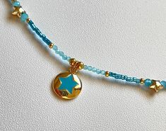 Beautiful necklace turquoise chocker star gold color blue charm necklace gift 18 inches . Goes with velour envelope. Best Christmas or Birthday gift! Blue Star Shaped Necklace For Gift, Blue Star-shaped Adjustable Necklace, Blue Star Charm Necklace As A Gift, Blue Star Charm Necklace As Gift, Blue Star Charm Necklace For Gift, Blue Necklace With Star Charm As A Gift, Blue Star Of David Necklace For Gift, Blue Star Of David Necklace As Gift, Blue Star Of David Necklace Gift