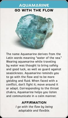 Crystal Blessing Cards – Arcane Arcadia Aquamarine Stone Meaning, Aquamarine Meaning, Crystal Kingdom, Healing Crystals Meanings, Radiant Energy, Protection Crystals