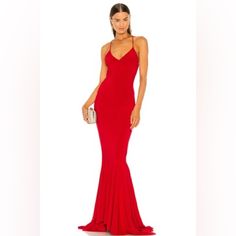 Norma Kamali X Revolve Low Back Slip Mermaid Fishtail Gown In Red New Size S $350 Details 95% Poly, 5% Spandex Made In China Hand Wash Partially Lined Pull-On Styling Crossover Shoulder Straps Style Runs Large, Size Down Style Runs Large, Size Down Shoulder Seam To Hem Measures Approx 70" In Length Bin 30 Red Fishtail Evening Dress For Formal Occasions, Formal Red Fishtail Evening Dress, Sleeveless Red Mermaid Dress For Gala, Red Sleeveless Mermaid Dress For Gala, Fitted Backless Evening Dress For Red Carpet, Glamorous Fitted Mermaid Dress For Red Carpet, Fitted Maxi Dress For Red Carpet, Glamorous Red Fishtail Gown, Red Fishtail Gown For Party