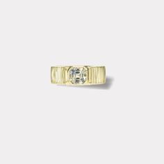 Pleated Solitaire Band - 1.17ct GIA Asscher Cut Diamond – Retrouvai | Modern Heirlooms Luxury 14k Gold Diamond Ring With Octagon Shape, Luxury 14k Gold Octagon Diamond Ring, Luxury Octagon Diamond Ring In 14k Gold, 14k Gold Jewelry With Asscher Cut Center Stone, 14k Gold Jewelry With Asscher Cut Gemstone, Yellow Gold Topaz Ring With Diamond Baguette Cut, Gold Octagon Diamond Ring With Center Stone, Heirloom 14k Gold Topaz Ring With Diamond Cut, Yellow Gold Octagon Diamond Ring With Center Stone