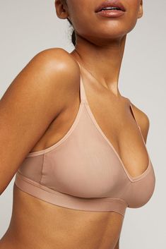 Silky Non-Wire Bra in Buff | Wireless Bra - Unlined Bralette No Dig Bra, Clear Frame Bras, Wireless Bras, Formal Dresses For Teens, Travel Clothing, Pink Lingerie, Cute Lingerie, Triangle Bra, Nursing Bra