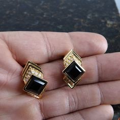 "Vintage Christian Dior gold tone Clip on Earrings 2 Pair. Selling both pairs from the last quarter of the 20th century appearing unused with no wear, damage, and strong springs on the clips. They measure 1 1/6\" tall and 1 1/8\" tall." Dior Gold, Jewelry Casket, Vintage Christian Dior, Porcelain Jewelry, Hand Painted Porcelain, Porcelain Painting, Metal Plaque, Custom Boxes, The 20th Century