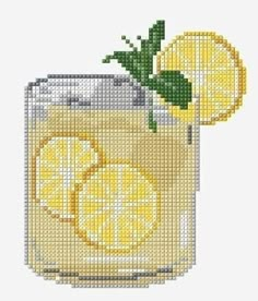 Cross Stitch Fruit, Cross Stitch Kitchen, Perler Bead Templates, Tapestry Crochet Patterns, Pola Kristik, Brick Stitch Earrings, Cross Stitch Pictures, Needlepoint Designs, 수채화 그림