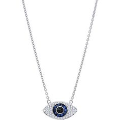 Sofer Jewelry - Evil Eye Necklace in 14K White Gold Luxury Silver Diamond Charm Necklaces, Luxury Silver Diamond Charm Necklace, White Gold Amulet Pendant Jewelry, Symbolic Diamond Pendant Jewelry, Symbolic Diamond Pendant Necklace, Silver Diamond Evil Eye Necklaces, Silver Diamond Necklace With Evil Eye Detail, Silver Evil Eye Diamond Necklace, White Gold Spiritual Necklace With Gemstone