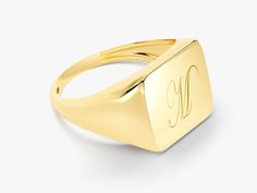 14k Solid Gold Square Signet Ring – Eternate 14k Yellow Gold Signet Ring With Engraving Option, 14k Gold Signet Ring With Initials For Formal Occasions, Elegant 14k Gold Initial Ring With Engraving Option, Formal Sterling Silver Yellow Gold Signet Ring, Classic 14k Gold Rings With Engraving Option, Formal Yellow Gold Signet Ring In Sterling Silver, Formal 14k Gold Signet Ring With Initials, 14k Gold Classic Initial Promise Ring, Classic Yellow Gold Signet Promise Ring